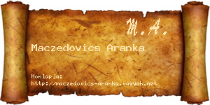 Maczedovics Aranka névjegykártya