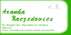 aranka maczedovics business card